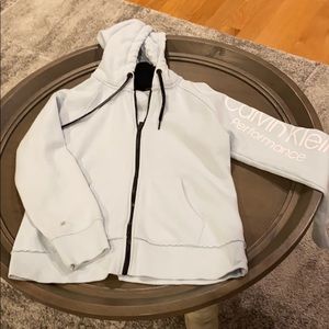 Baby blue zip up sweatshirt